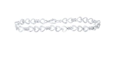925 Heart Diamond Bracelet