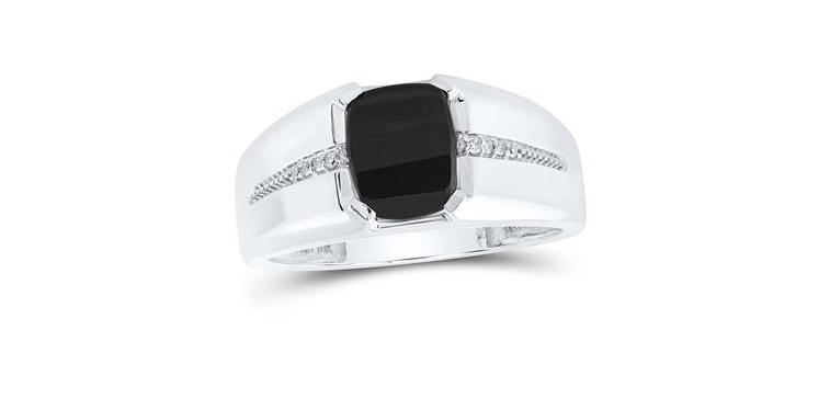 Black Onyx Diamond Ring