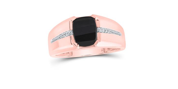 Black Onyx Diamond Ring