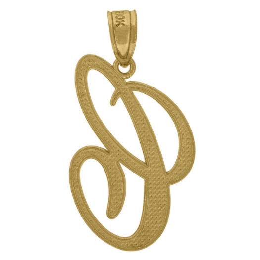 10k Yellow Gold Cursive Initial "C"