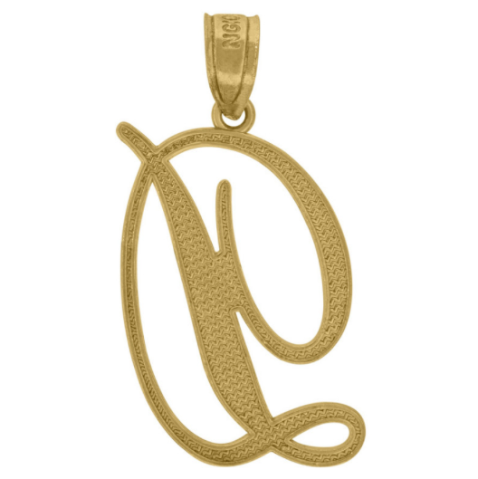 10k Yellow Gold Cursive Initial "D"
