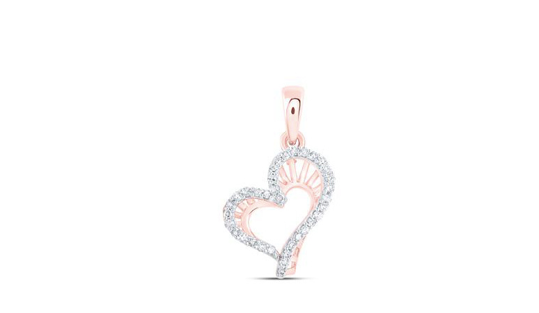 10K Fashion Heart Diamond Pendant