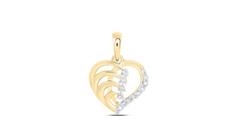 10K Diamond Heart Pendant
