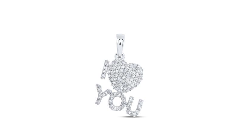 10k Gold I luv U 1/3 Cttw Diamond Pendant