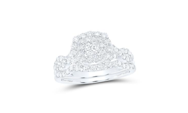14K Princess Diamond Bridal Ring Set