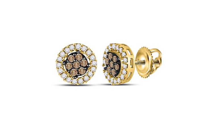 10K Natural Brown Diamond Studs
