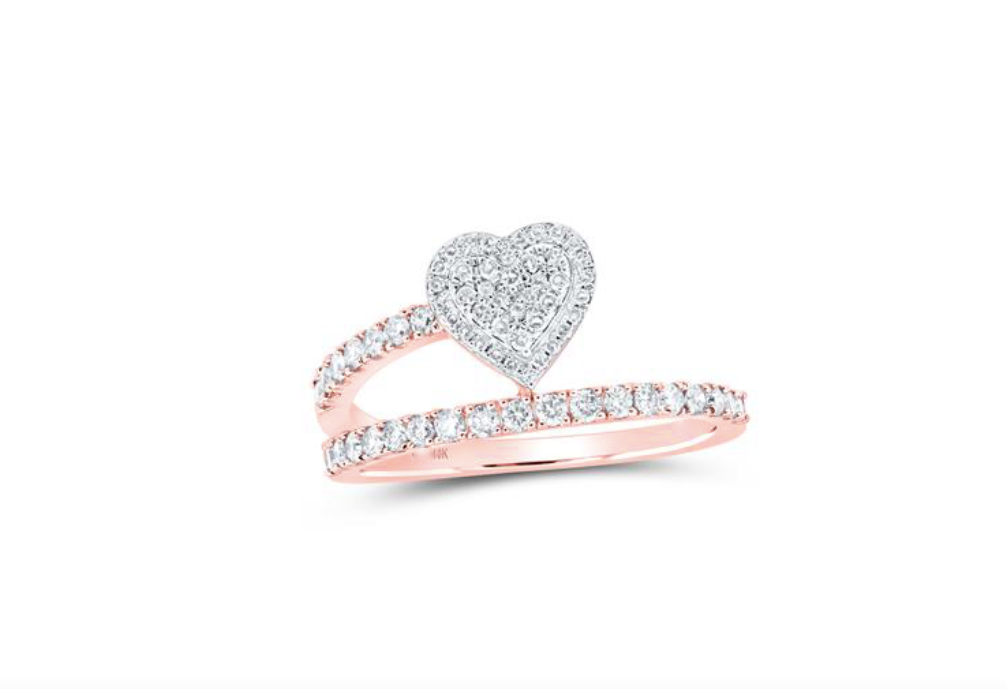 10K Heart Diamond Ring