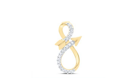 10K Infinity Arrow Diamond Pendant