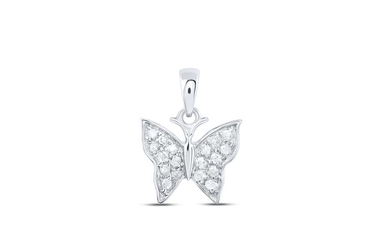 10K Diamond Butterfly Pendant