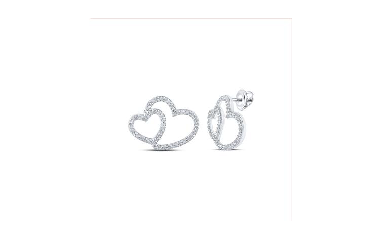 10K Double Heart Earrings