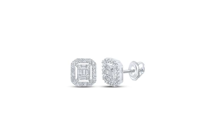 10K Baguette Diamond Earrings