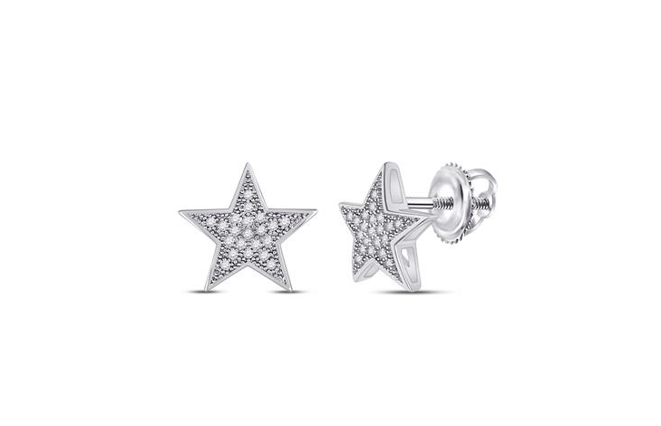 10K Star Diamond Earrings