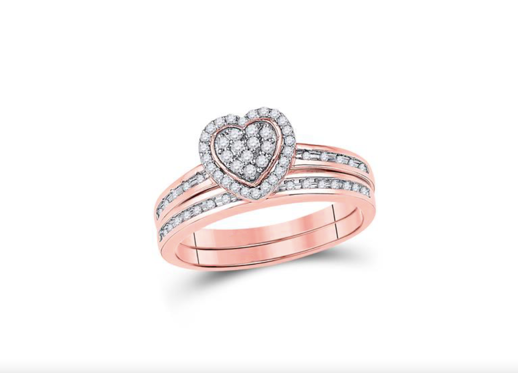 10K Rose Gold Bridal Ring Set