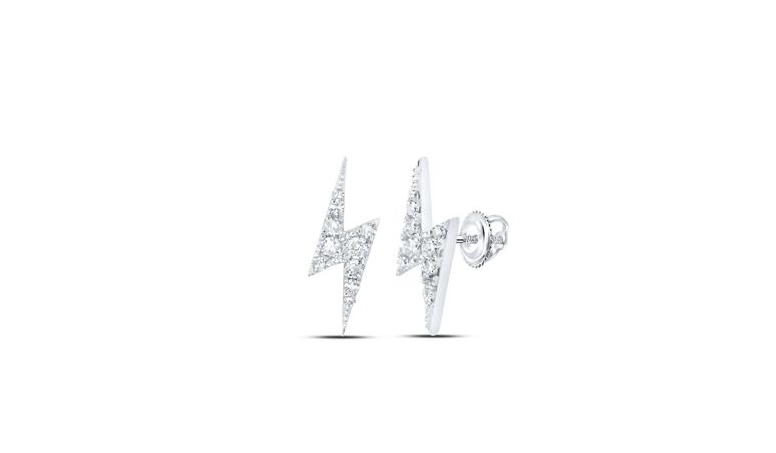 10K Lightning Bolt Diamond Studs