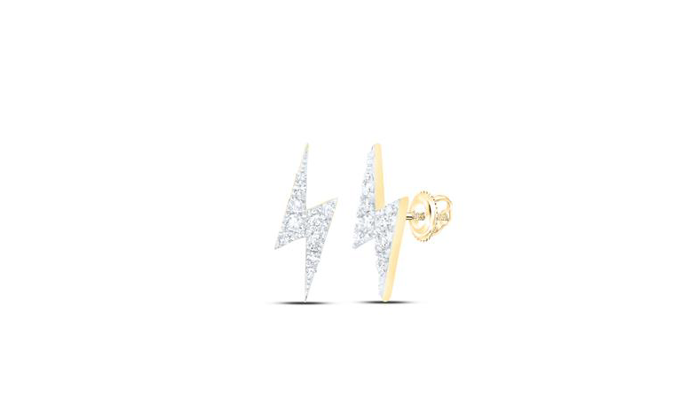 10K Lightning Bolt Diamond Studs