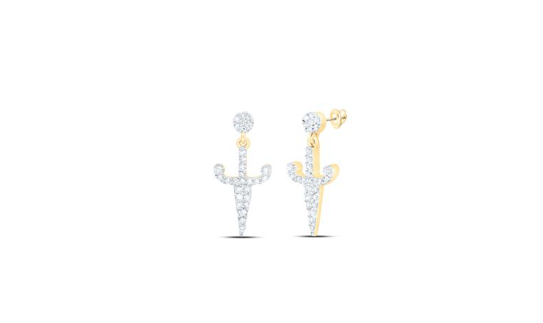 10K Dagger Diamond Studs