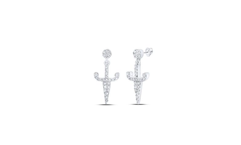 10K Dagger Diamond Studs