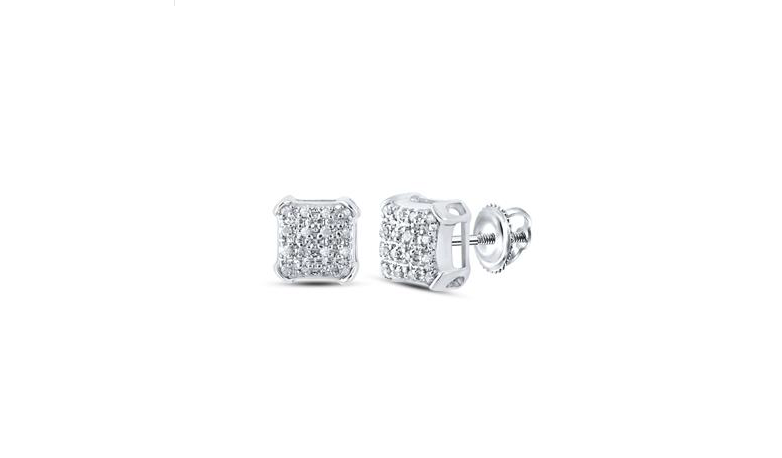 10K Diamond Square Earrings