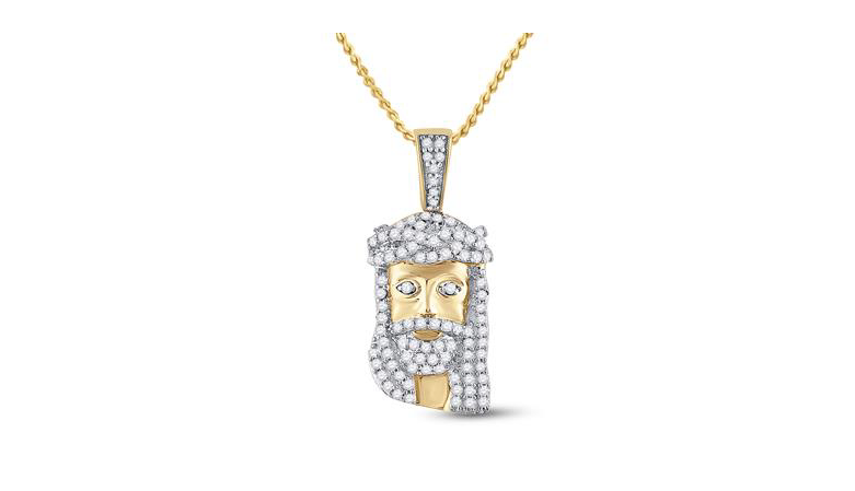 10K Jesus Face Charm