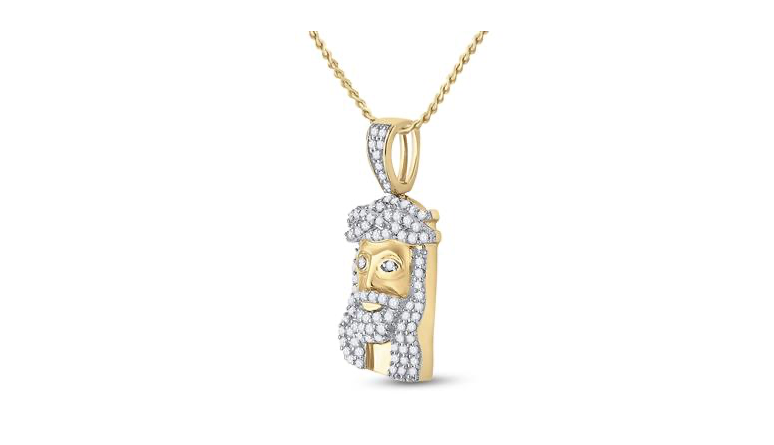 10K Jesus Face Charm