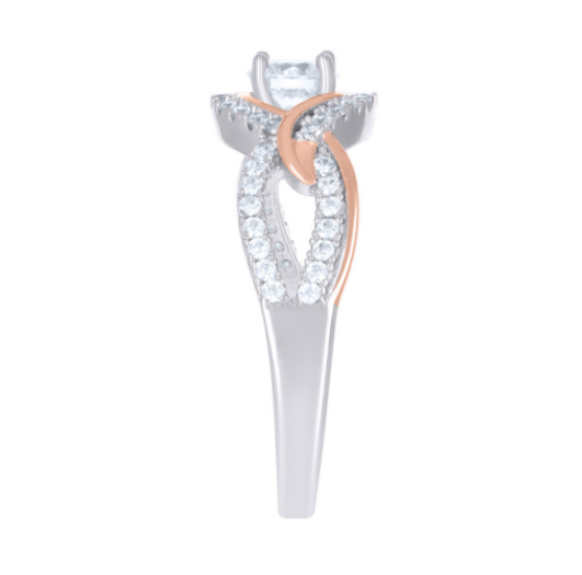 Sterling Silver Rose Tone Fashion Ring