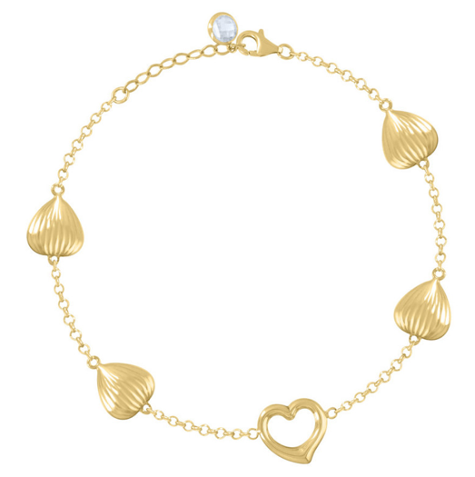 14K Open Hearts Bracelet