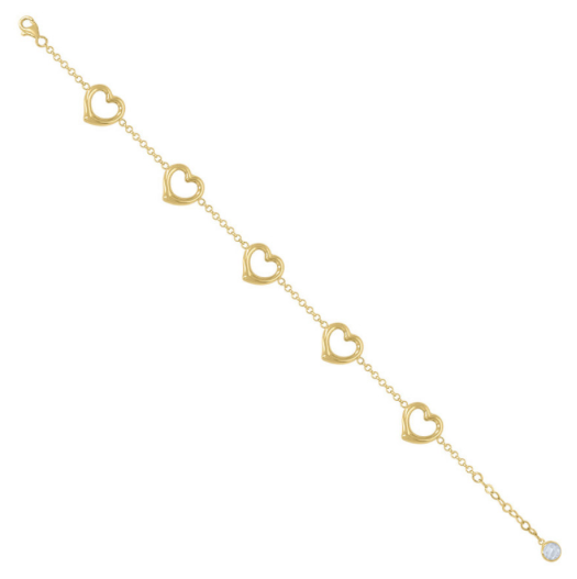 14K Open Hearts Gold Bracelet