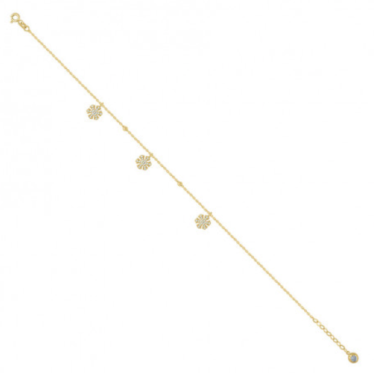 14K Snowflake White Sapphire Bracelet