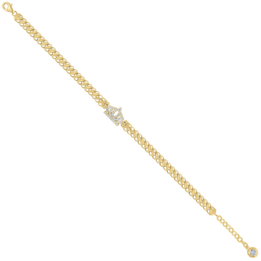 10K White Sapphire Crown Bracelet