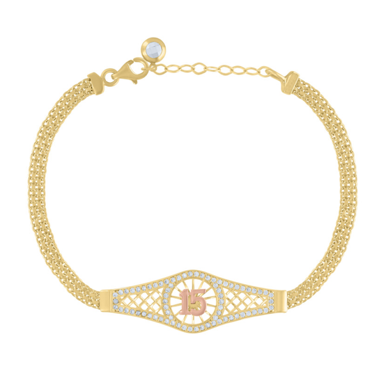 10K Quinceañera Sweet 15 Birthday Bracelet