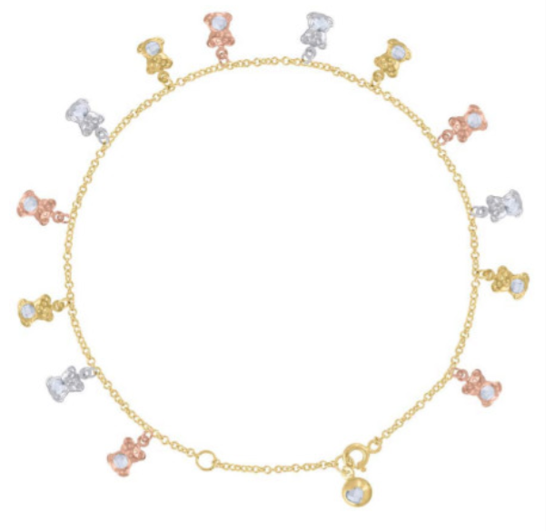 10K Teddy Bear Anklet