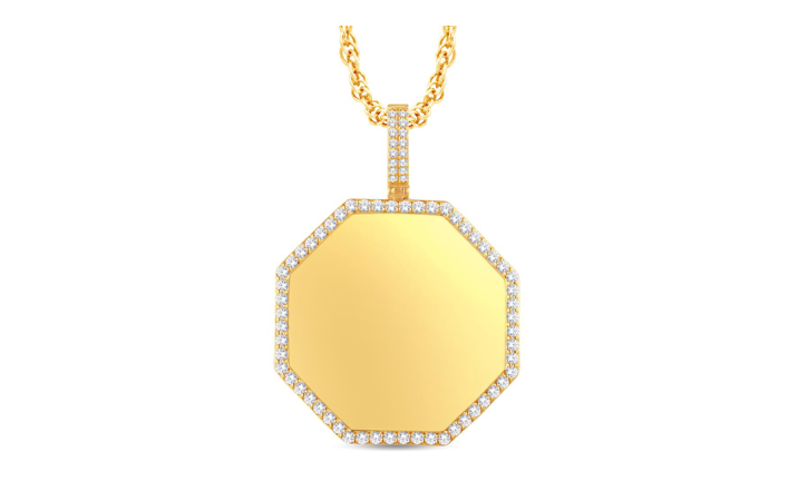 10K Stoplight Diamond Memory Pendant