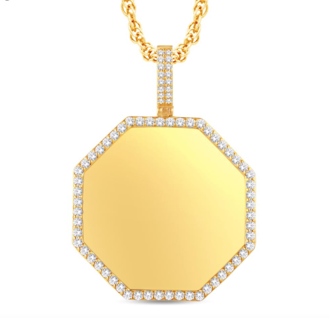 10K Stoplight Diamond Memory Pendant