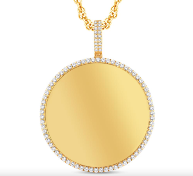 10K Round Diamond Memory Pendant
