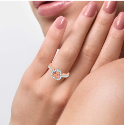 14K Morganite Promise Ring