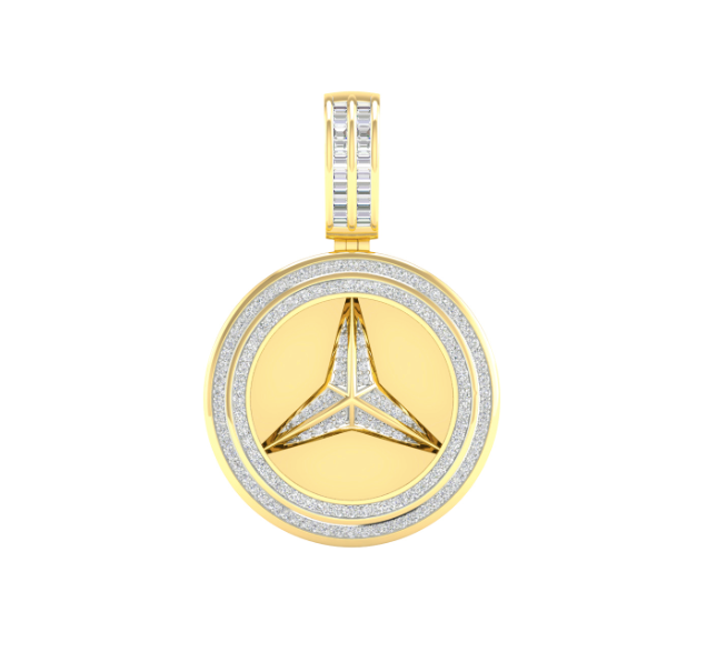 10K Mercedes Diamond Charm