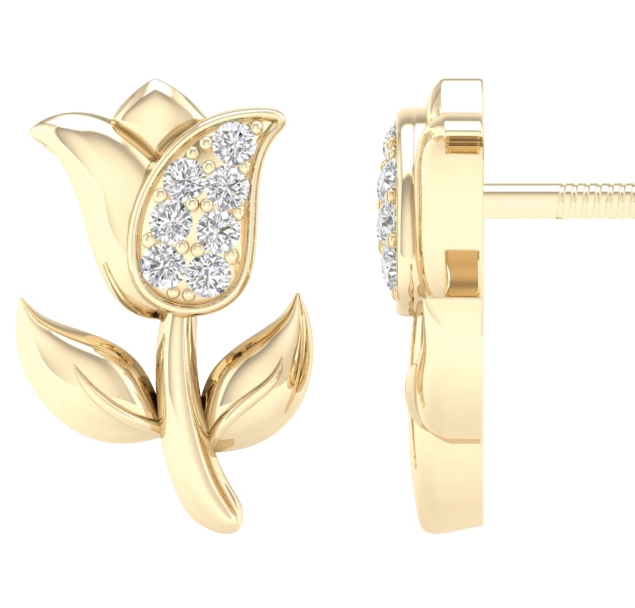 10K Rose Diamond Studs