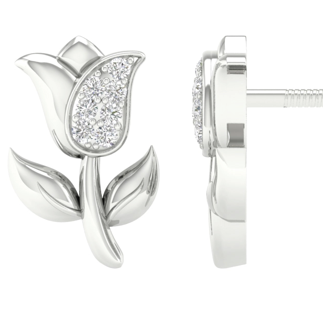 10K Rose Diamond Studs