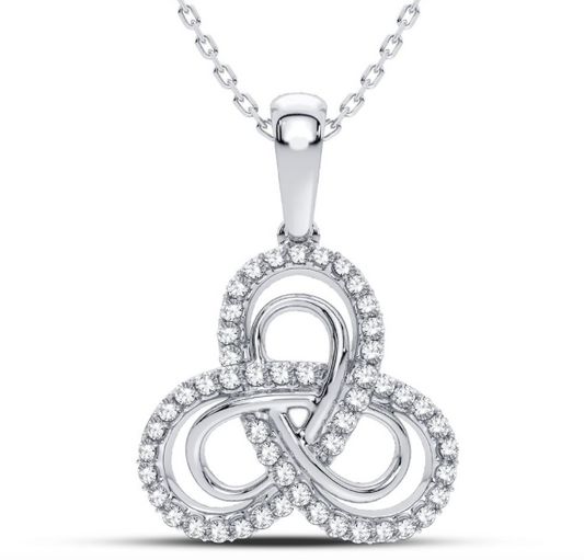 14K Love Knot Diamond Pendant