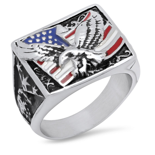 USA Flag Ring Stainless Steel