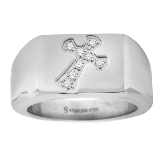 Stainless Steel Cross Ring