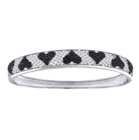 Black & White Fashion Heart Bangle