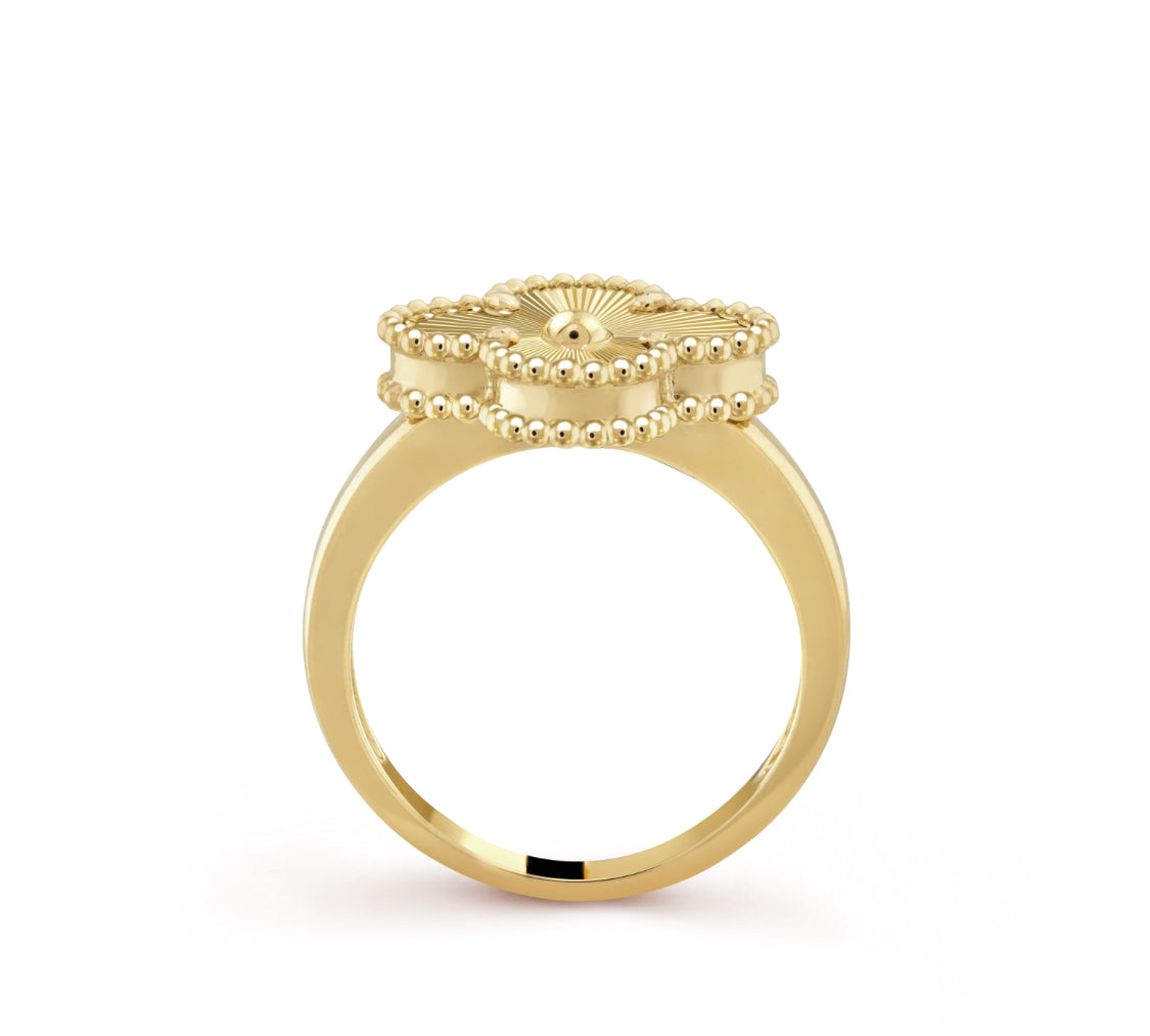 10K Clover Yellow Gold Ring