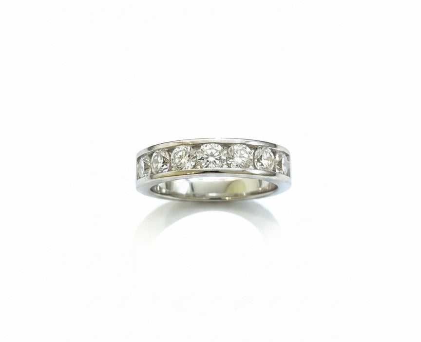 Sterling Silver Moissanite Wedding 5mm Band