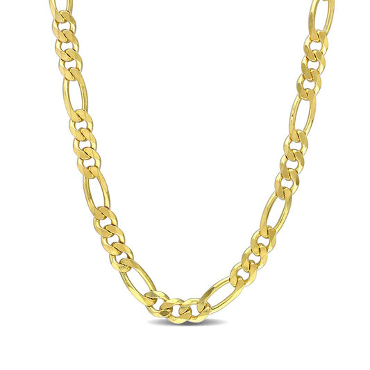 Sterling Silver Gold Rhodium 5.5MM Figaro Chain
