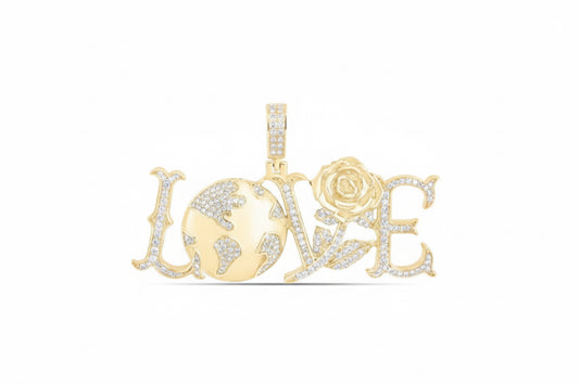 1/2 CTW natural diamond men’s love charm in 10k yellow gold