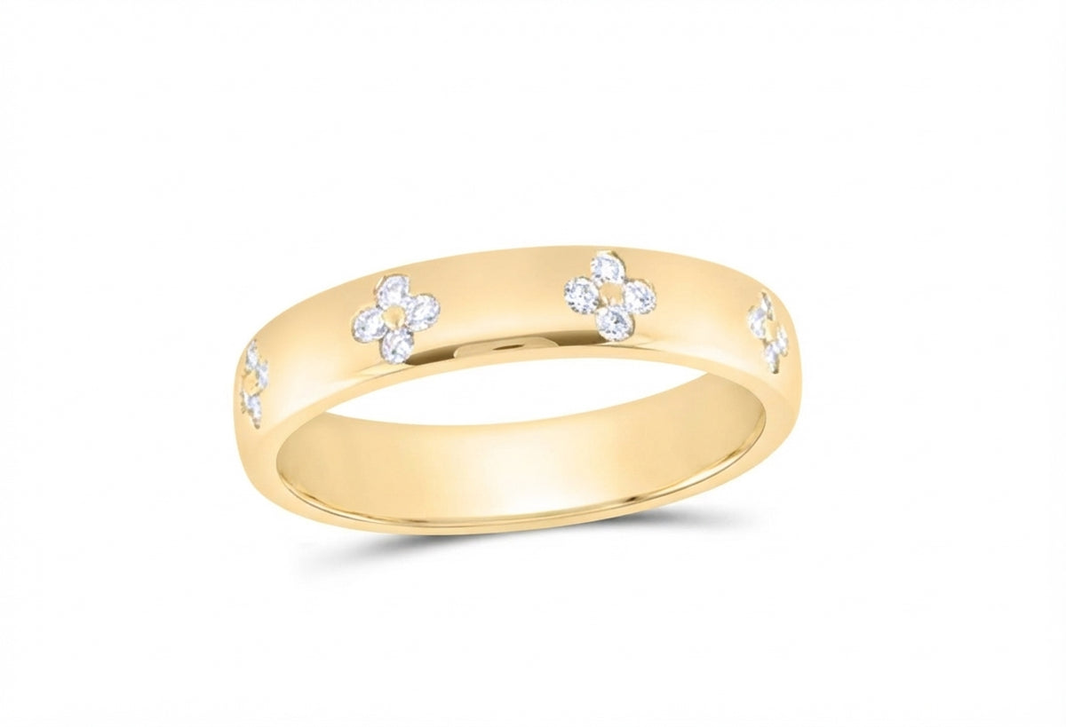 1/3 CTW natural diamond clover eternity band in 14K gold