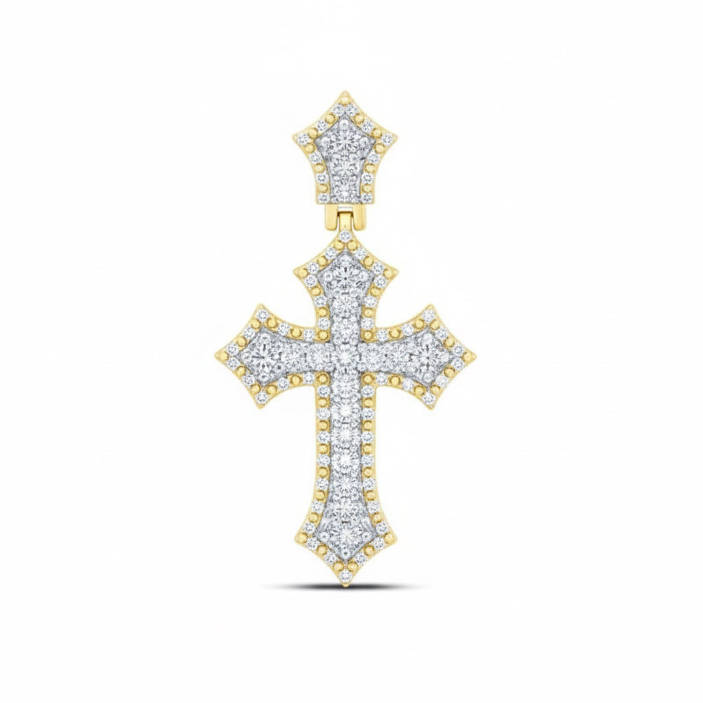 1/4 CTW Natural Diamond Cross Pendant in Sterling Silver