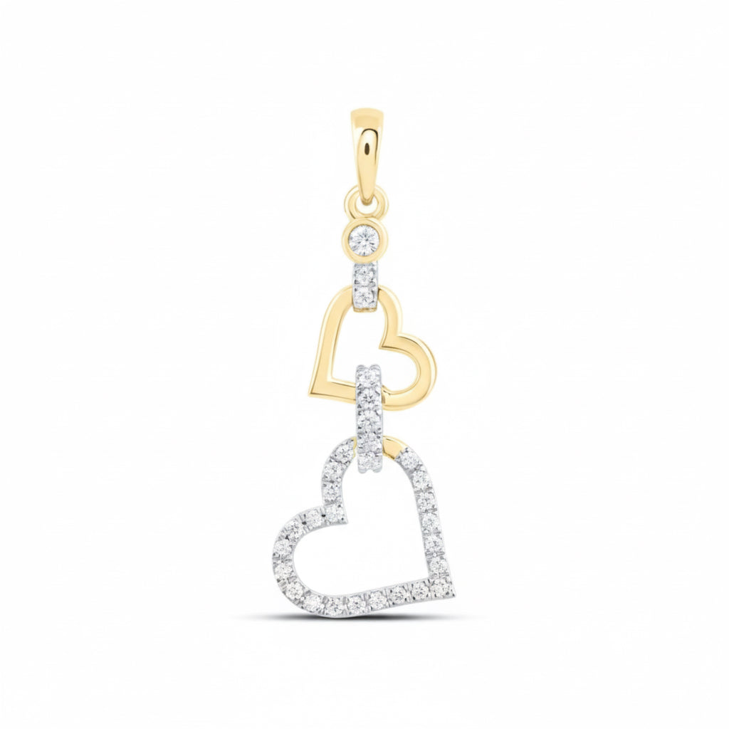 1/6 CTW natural diamond dangle heart pendant in 10K gold