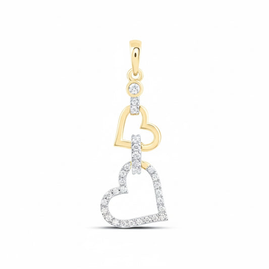 1/6 CTW natural diamond dangle heart pendant in 10K gold